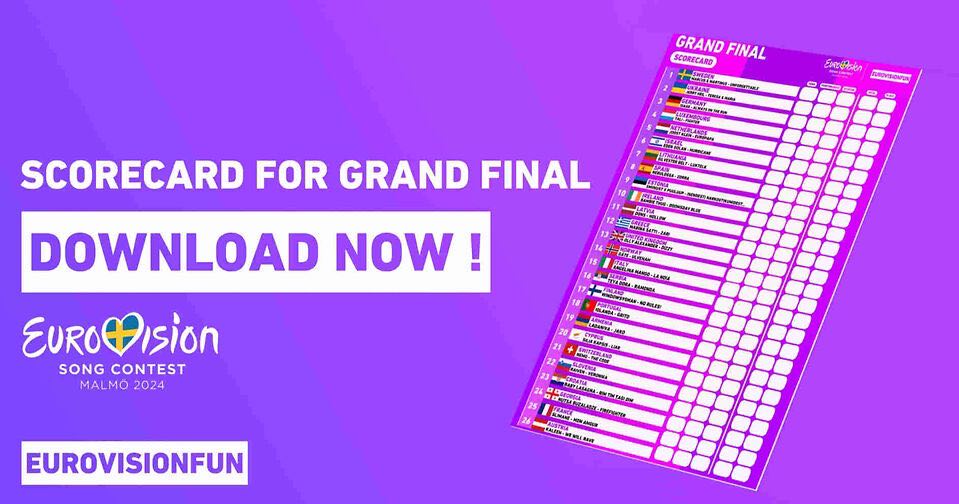 Eurovision 2024 The Grand Final scorecard by EurovisionFun